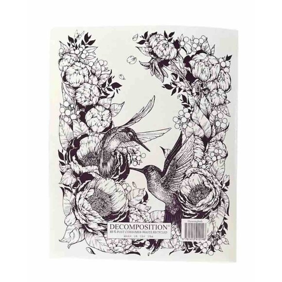 2 Hummingbird Floral Decomposition 2 Pocket Folder USA Recycled Plastic - Picture 2 of 3